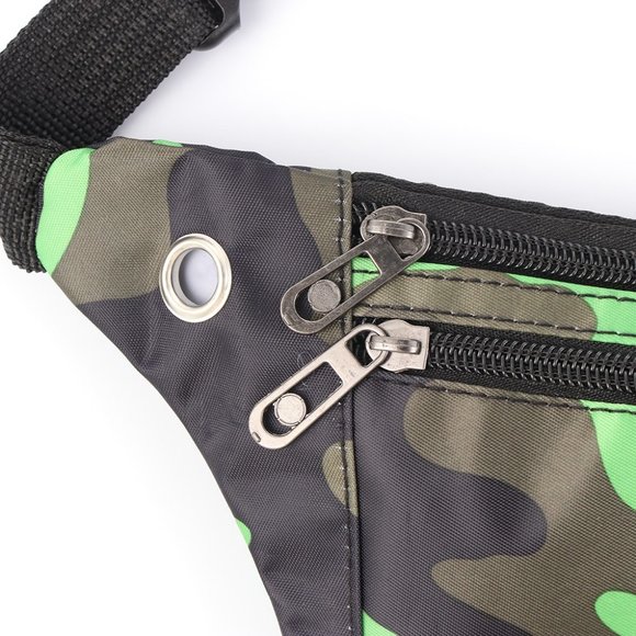 Camouflage Dark Grain Unisex Canvas Bum Bag - Picture 3 of 7